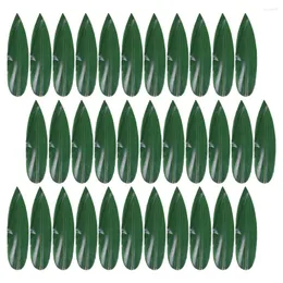 Mugs 100 Pcs Decoraciones Para Pasteles Sushi Bamboo Leaves Plate Dish Leaf Ornament Shape Decorative Fake Japanese