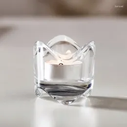 Ljusstakar glas litet ljusstake doftande vindtät kopp ornament transparent europeisk stil te enkel modern romantisk kreativitet