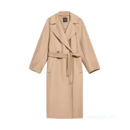 Дизайнерское пальто кашемировое покрытие роскошное пальто Maxmaras Женское пальто Resina Классическое повседневное кружево в средней длине
