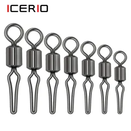 Accessories Icerio (1000pcs)wholesale Swivel Side Line Clip Fishing Tackle Fishhooks and Crap Fishing Connector Fishing Swivels with Snap