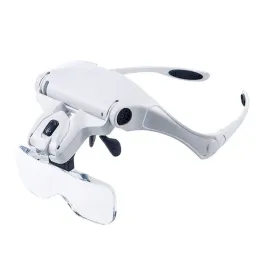 Abiti Microblading Goggle ingrandimento della fascia per ingrandimento degli occhiali con luce a LED e 5 lenti set per il trucco permanente da ricamo