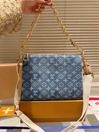 Дизайнерская сумка двоюродная сестра Диагональная мешка для джинсовой сумочка сумочка женская золотая цепь одно плечо.