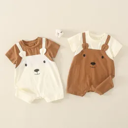 One-Pieces Baby Rompers Kids Overall Jungen Bodysuit Neugeborene Sommermädchen Overall Säugling Kleidung Kurzarm Ropa Bebe Girls Kleidung