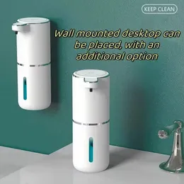 Automatyczny dozownik mydła bez dotychczasowego pienionego mydła Dozownik przenośna butelka mydła 380 ml USB ładowanie elektryczne 4 poziomy elektryczne