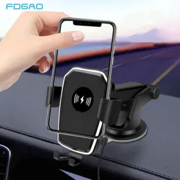 Chargers FDGAO Wireless Car Charger Mount Stand para iPhone 14 13 12 11 XR 8 10W Suporte de telefone de carregamento rápido automático para Samsung S21 S20