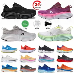 2024 Bir Bondi 8 Koşu Ayakkabıları Kadın Spor Platformu Sneakers Ayakkabı Clifton 9 Erkekler Siyah Beyaz Bule Liman Limanı Misti Erkek Kadın Eğitmenler Koşucular Jogging Boyutu 36-45