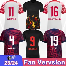 2023 24 Forsberg Poulsen Mens Soccer Trikots Olmo Haidara Laimer Szoboszlai Nkunku Home Away Special Edition Fußballhemden Erwachsene Uniformen