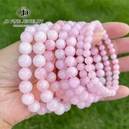 Strands JD Stone natural Pink quartzo Cristal Ametista Fluorite Bracelets Mulheres Sweet Reiki Cura