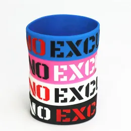 Bracelets 1PC Fashion No Excuses Motivation Silicone Wristband Sports Rubber Bracelets & Bangles Used In Any Sport Activities Gift SH076