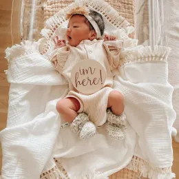 Sets Muselina Bebe Algodon Baby Decken Neugeborene Wickelpackung Krippe Quilt Kleinkind Infantil Kinderwagenbettschlafabdeckungen