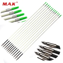 Accessories 82 mm Length Glass Fiber White Shaft Fishing Arrow With Arrowheads and Safety Slides for Hunting Shooting