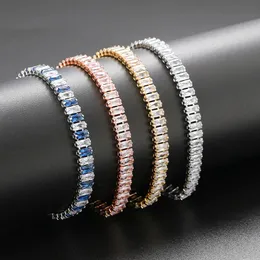 Eced Out Zircon Tennisarmband für Frauen Luxuskristallarmbänder Herren Handkette Hippie Trendy Accessoires Schmuck Geschenke H167 240423