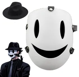 Anime cosplay tenkuu shinpan highrise inwazja cosplay maska ​​kapelusz pvc biała maska ​​japońska samuraja rekwizyty 2207046010996