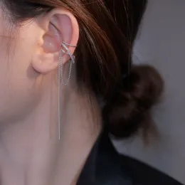 Orecchini a catena lunga everclip della linea irregolare senza fori per donne semplici accessori per le orecchie non piercing auricolari gioielli KDE128