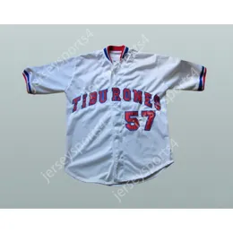 Benutzerdefinierte venezuela tiburones Sharks 57 Baseball-Trikot eine Namnummer oberen genähten S-6xl