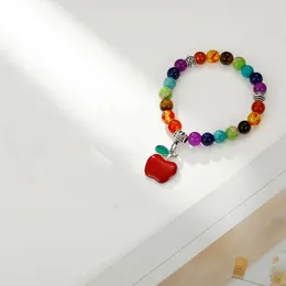 Bracelets de link 1 PCS Professor Xie Zhou Bracelete de joias de 8 mm Apple de zebra rosa roxa para a maçã para