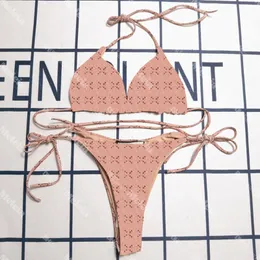 Двойной буквы купальники с низкой талией для женщин летняя очаровательная бикини дизайн пляжная одежда