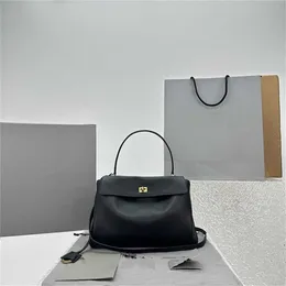 Tote bag high definition 24s original leather Redeo loose and lazy black gold large capacity commuting single crossbody womens