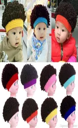 Beanieskull Caps Novelty Kids Baby Toddlers Wig Hat Party Cosplay Po Props Boy Girl Winter Afro Knitte Big Hair Curly Cap 14T1975675