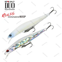 Tillbehör gjorda i Japan Duo Realis Minnow 80Sp 80mm Suspending Trout Bass Lure Fishing Minnow Saltwater Tungsten Twitch Jerk Hämta