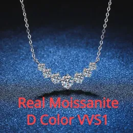 Necklaces Creative 925 Sterling Sliver 5ct Moissanite Necklace for Woman Wedding Jewely with Certificates Plated 18k White Gold Necklace