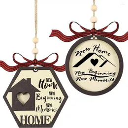 Decorative Figurines Hexagon House Warming Gifts Party Decor Housewarming Gift Circle Home Ornament Homeowner Wooden Pendant