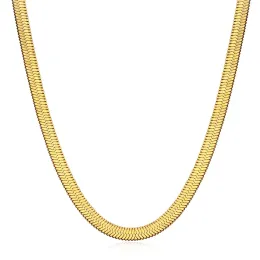 Halsband Youthway 4mm Wide Rostly Steel Basic Snake Chain 18K Gold Plated Ladies Necklace Waterproof 2023 New