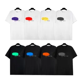 Летняя футболка дизайнер футболка графические рубашки одежда классическая пламская припечатка Applique City Limited Batik Wash Palmprint Tee Flying Dragon Openwork Письмо