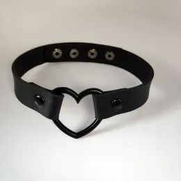 Halsband 2021 hjärta pu läder choker halsband kvinnor goth gotisk besatt choker vintage punk krage halsband kvinnor cosplay smycken gåva