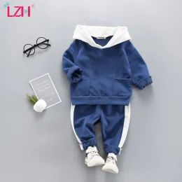 Conjuntos LZH Recém -nascidos Meninos Roupas 2022 Spring Baby Girls Sets Capuz+Pant 2pcs roupas de roupa de roupa infantil para roupas de bebê