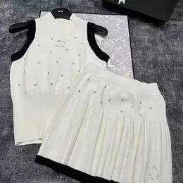 Designer Terno casual Salia feminina letra de moda de duas peças Imprimir vestido de manga curta Top sinha