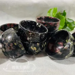 Tea Cups Genuine Jade Teacups Natural Magnetic Stone Health Gongfu Teaware Chinese Ceremony Plum Blossom Jades Teaset