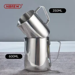 Peças Hibrew aço inoxidável arremessador de café Pull Pull Flow Flower Cappuccino Milk Pote Espresso Latte Arte Milk Frother Jug