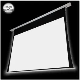 T4HHCW - 16:9 HDTV Premium Ceiling Recessed In-Ceiling Motorized Tab-Tensioned Electric Projection Screen - Cinema White 1.3Gain