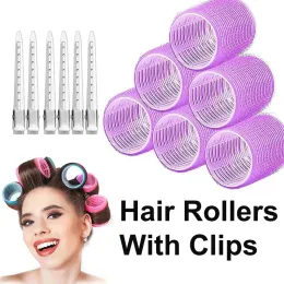 Irons 12/13pcs Magic Self Grip Hair Rollers With Clips Hair Curlers Heatless Jumbo Hair Bangs Volym Hook Loop Styling Tools