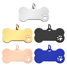 Tags 100pcs aço inoxidável em branco Tag de cachorro antilost Acessórios de colarinho de animais de estimação Antilost Acessórios para cápsulas de cachorro de cachorro de cachorro