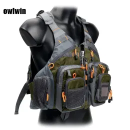 Tillbehör Owlwin Life Vest Life Jacket Fishing Outdoor Sport Flying Men Respiratory Jacket Safety Vest Survival Utility Vest