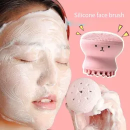 Scrubbers Massger de escova de rosto de mão rosa Princável de limpeza de polvo de limpeza de polvo fofo