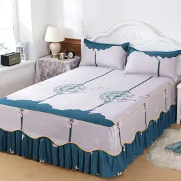 sets 3 Pcs Bedding Smooth Quilted Bedspread on the Bed Light Home Linen Bed Sheet Set with Pillowcases for Queen King Size Bed