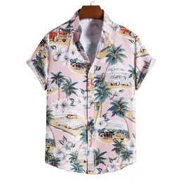 Mens Shirt Hawaii Summer Fashion Casual Beach Short Sleeve Shirt Mens Floral Print Tropical Holiday Top Blouse Dames Unisex Oversize