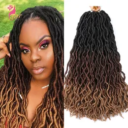 Cabé -cigano sintético Locs Cabelo de crochê Cabelo de trança de 18 polegadas ombre paixão twist cabelos pré -loop crochet dreads mole dreadlocks cabelos 240409