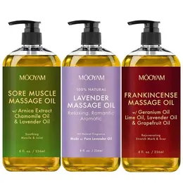 100% ren naturlig organisk lavendel avkopplande anti -cellulit kroppshud massage kropp olja öm muskel massage olja frankincense olja