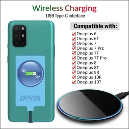 Chargers Qi Wireless Charging Receiver for Oneplus 8T 10T 9R 10R 8 6 6T 7 7T Pro Wireless Charger+USB TypeC Adapter