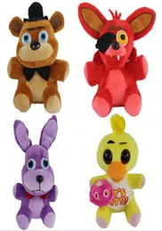 4PCSSET 25 см FNAF пять ночей на Dy Plush Toy Bear Foxy Bonnie Chica Plush Puck Toy Toy Fnaf Toys Childrens Christmas8629186