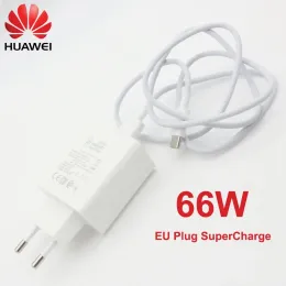 Laddare Huawei 66W Original Quick USB Wall Charger Travel Supercharge Overcharge 6A Typ C -kabel för Mate40 30 P40 Pro Nova8 SE P30 P40