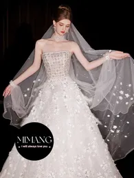 디자이너 '천사'라이트 웨딩 드레스 2024 새로운 신부 나가는 드레스 약혼 하이 엔드 프린세스