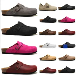 Birkinstock Bostony Clogs Birkin Kaptaki Flats Sandals Mules Slajdes Top Skórzowe Paski Mężczyzn Men Designer Buty plażowe na zewnątrz