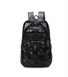 Fashion Men and Women Backpack 3D Skull Head Rackpack Bag da viaggio elegante 8021858