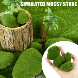 Dekorativa blommor 10st konstgjord mossa falska sten diy miniatyr gröna bollar för arrangemang trädgård simulering skum växt landskap