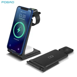 Chargers FDGAO 25W Wireless Charger Stand Stand Fast Charging Station para iPhone 14 13 12 11 Pro XS XR x 8 Apple Watch 8 7 6 5 4 AirPods 3 Pro